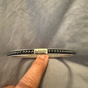 LAGOS Silver and Black Onyx Beaded Bracelet